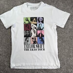 Taylor Swift Eras Tour 2023 Official T-Shirt Youth M White Concert Dates Tee